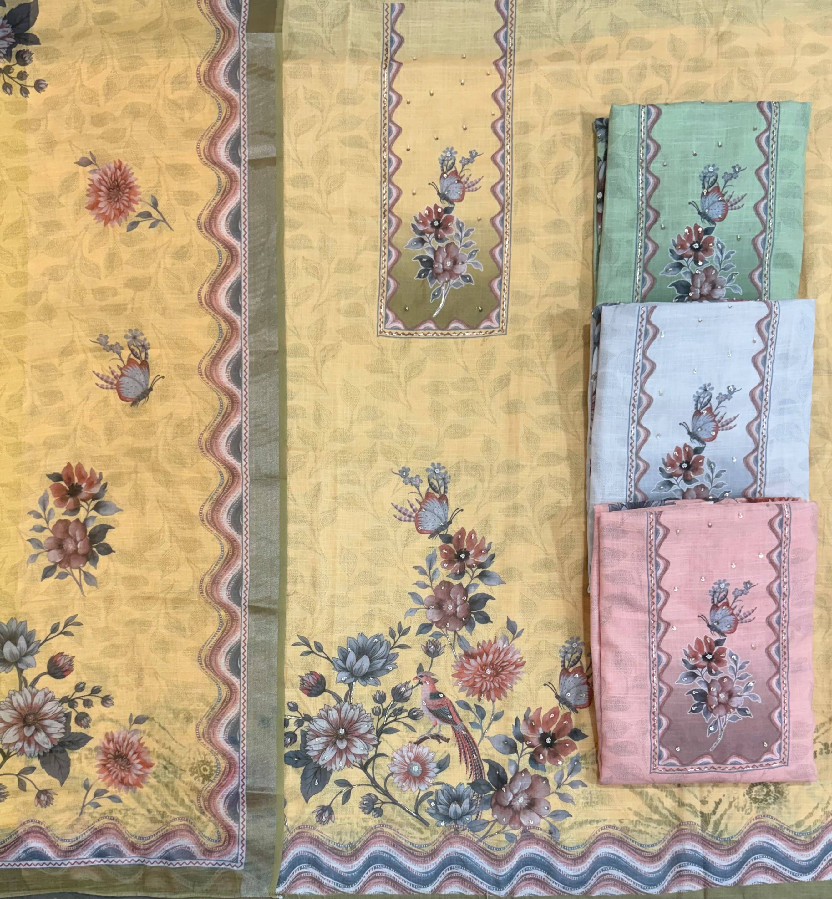 Linen Series By Shurooq Stylish Beautiful Colourful Linen Dresses At Wholesale Price